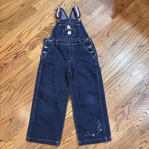 Looney Tunes Tweety Bird Denim Overalls Girls Size 7 Winter Snowflake Vintage